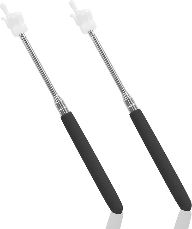 LYMXsd 2 Pcs Finger Pointer Stick, Telescopic Hand Pointer Finger Stick, Classroom Pointer for Elementary School Kindergarten Teacher, Classroom Supplies (Black) - Image 1